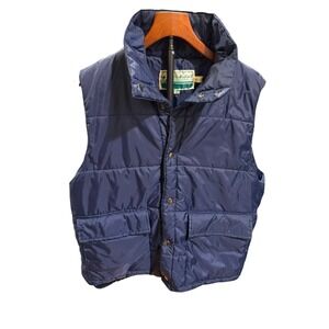Vtg Wilderness Clothing Gander Mountain Blue Insulated Quilted Puffer Vest XL